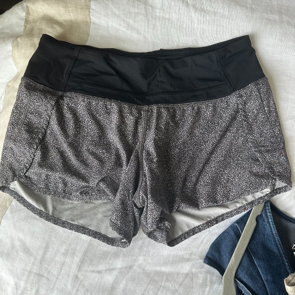 Lulu Lemon Black and White Running Shorts Size 2